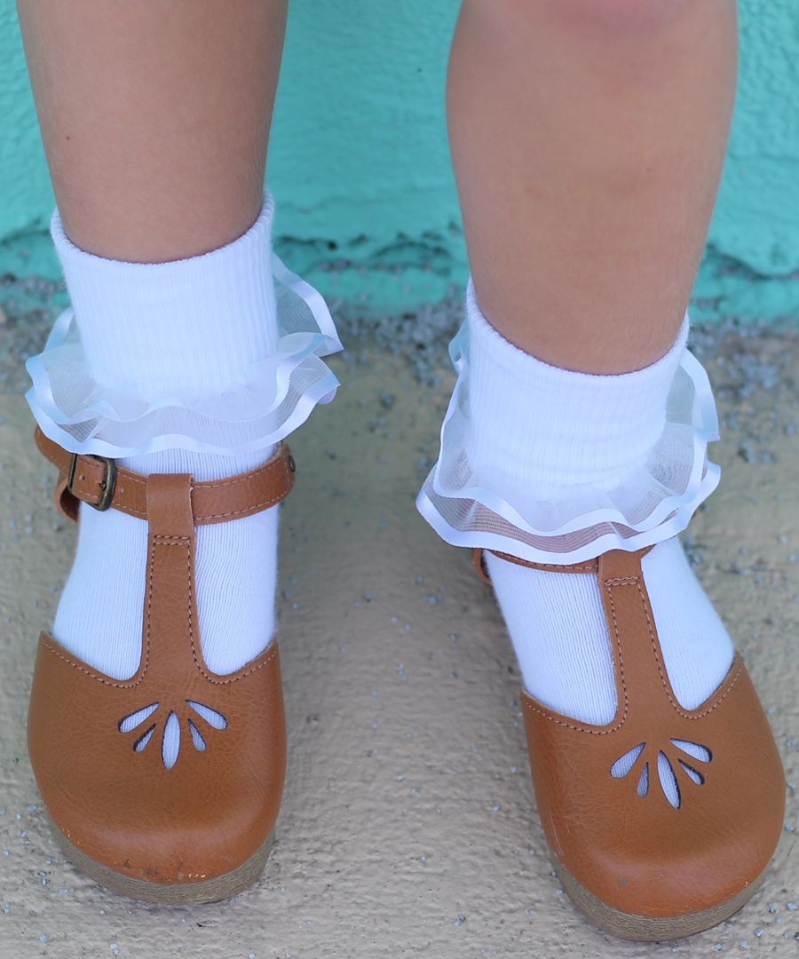 Jefferies Socks Frilly Ruffle Lace Turn Cuff Socks