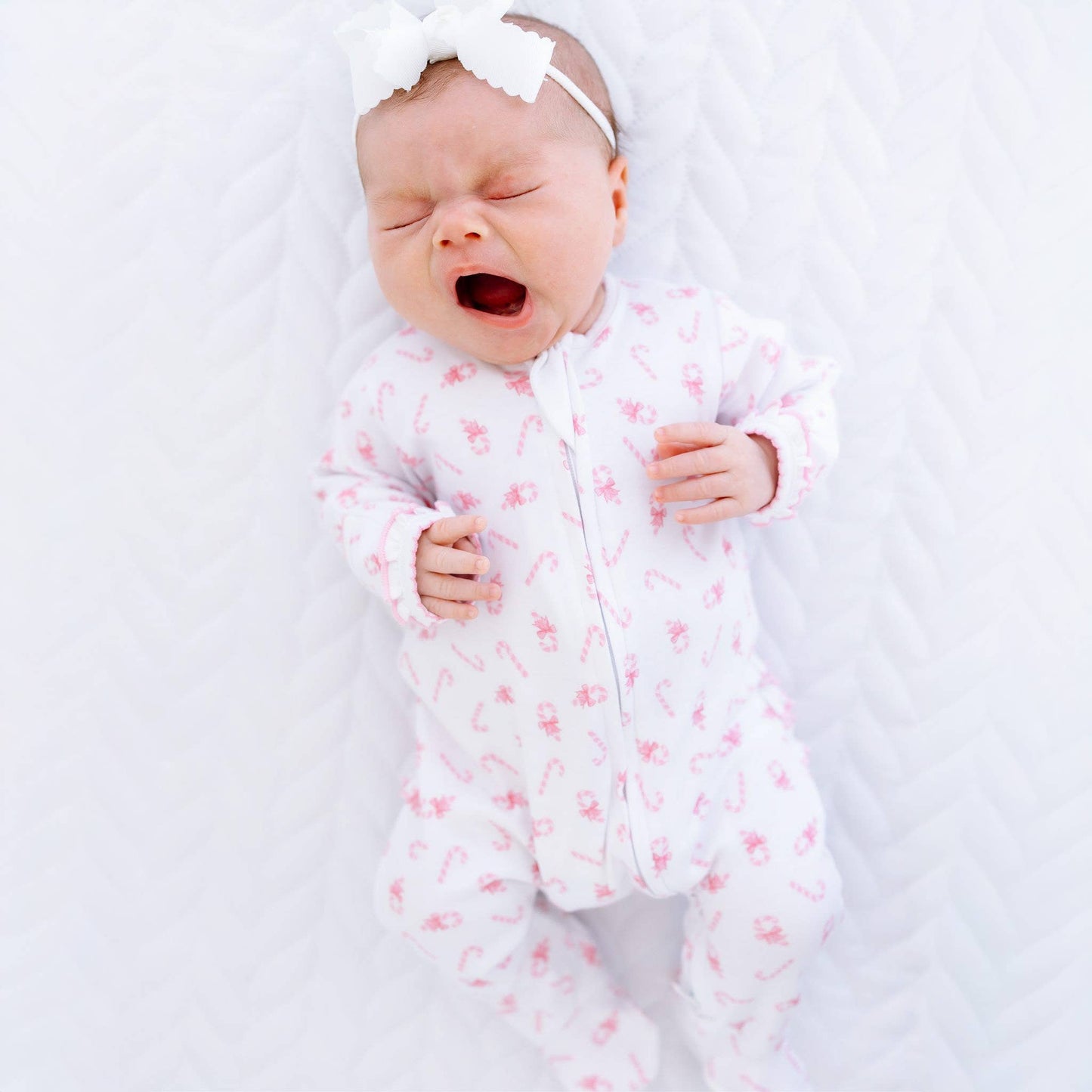 Sweet Peppermint Print Zip Footie