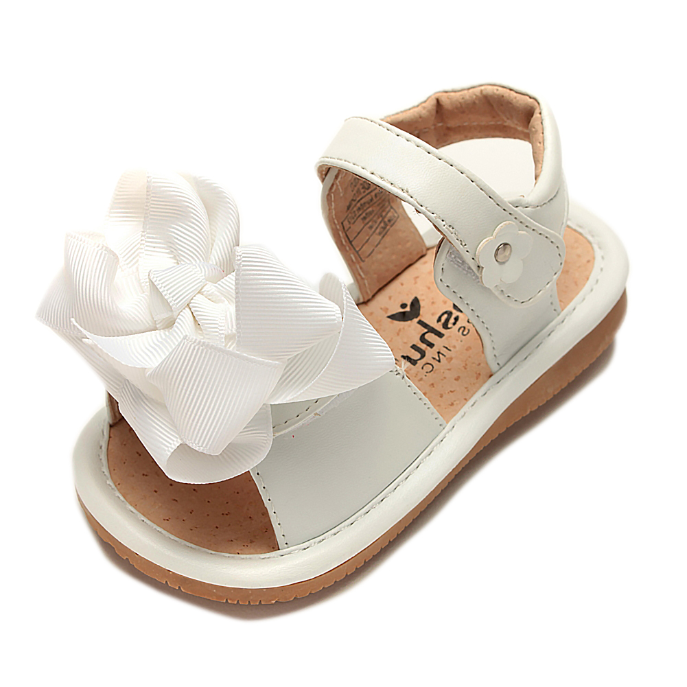 Girl's Infant Toddler Childrens Squeaky Shoes White Patent Leather Sandals 