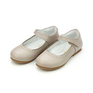 L'Amour Lucille Scalloped Flat-Almond