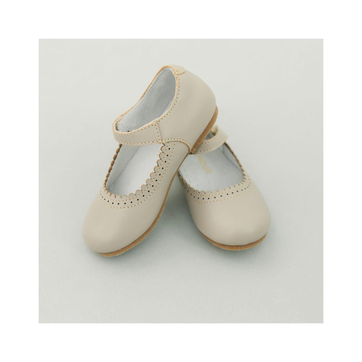 L'Amour Lucille Scalloped Flat-Almond