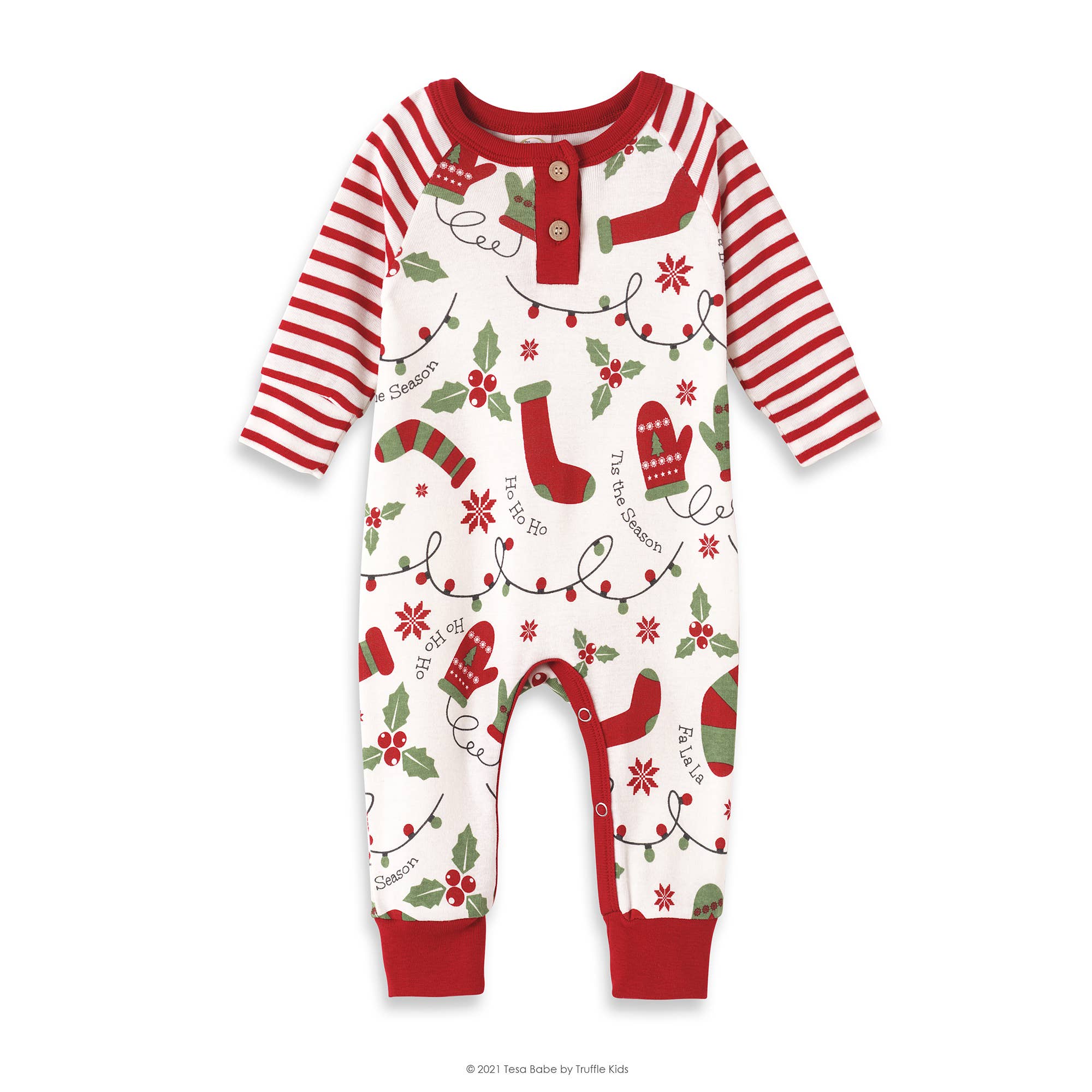 Baby's 'Tis The Season Bamboo Romper: 0-3 months