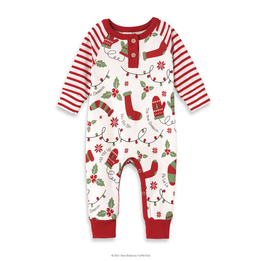Baby's 'Tis The Season Bamboo Romper: 0-3 months