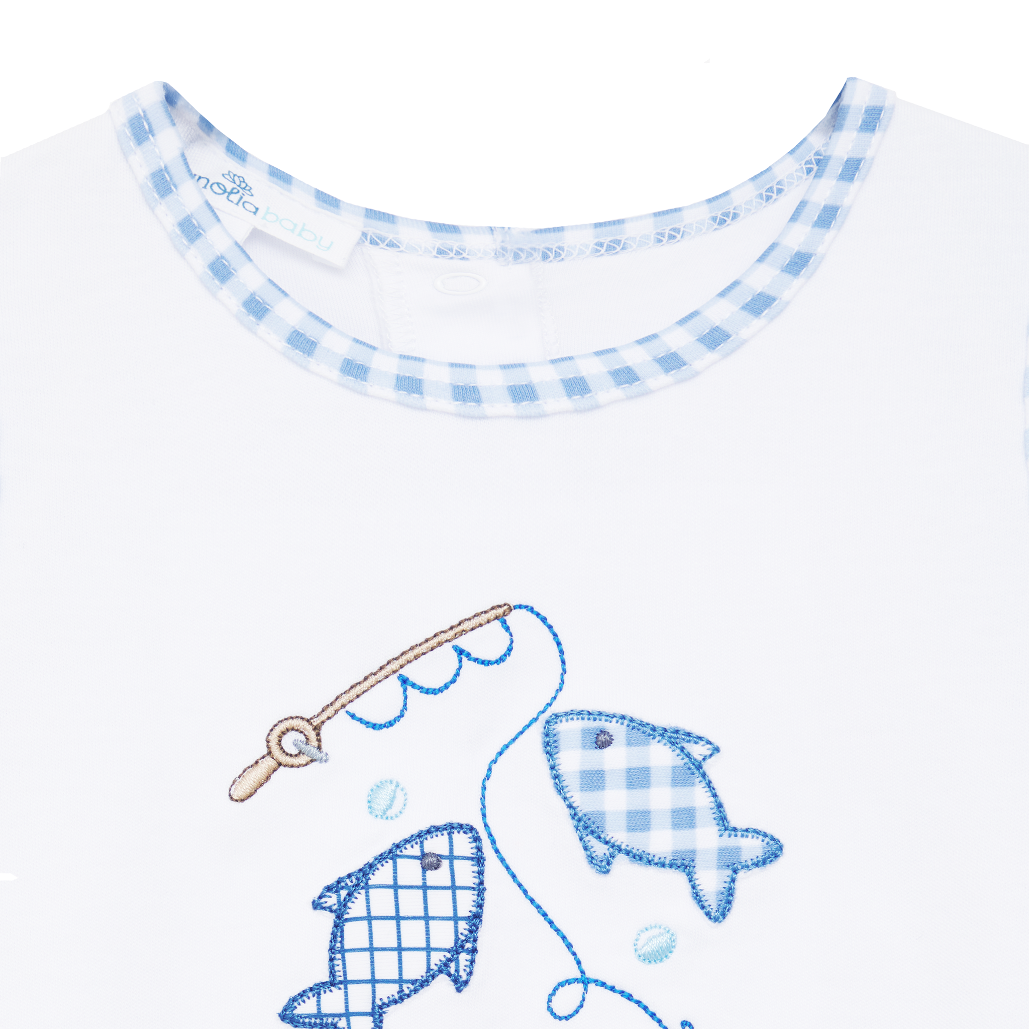 Gone Fishing Applique Short Playsuit: 12 Months