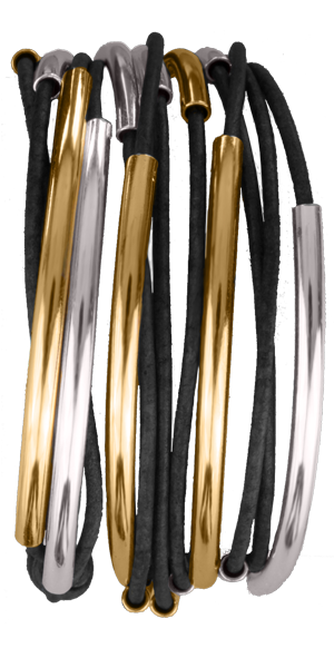 Lizzy Classic 4 Strand Gold & Silver : Large