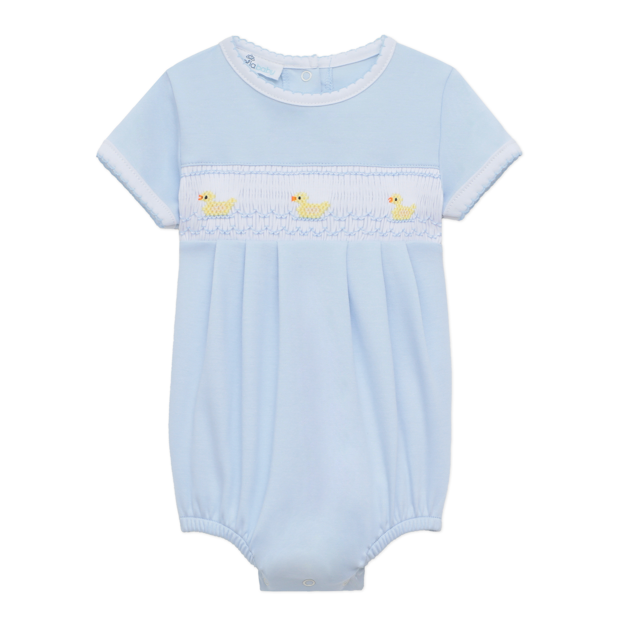 Little Ducklings Classics Smocked Bubble - Light Blue: Newborn