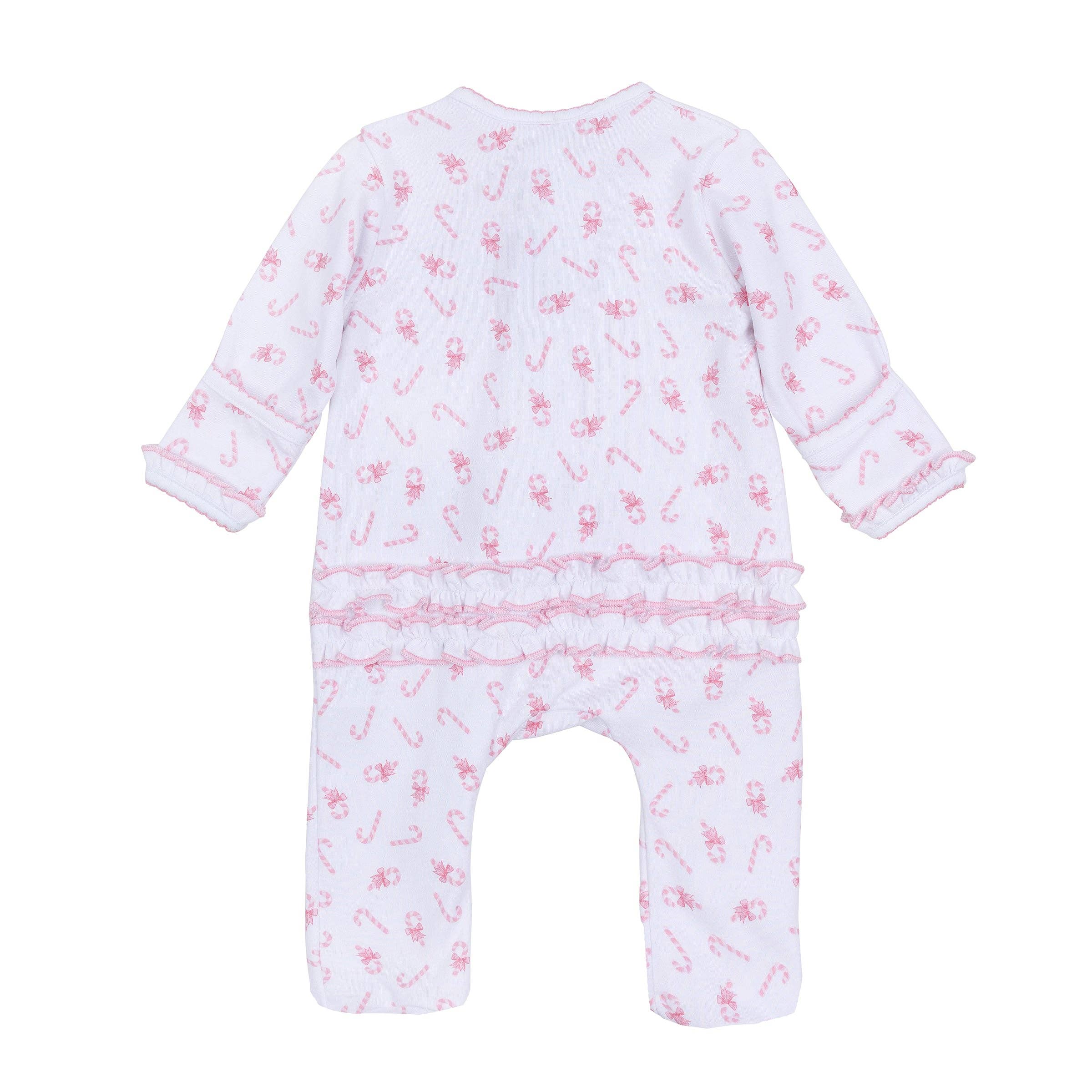 Sweet Peppermint Print Zip Footie