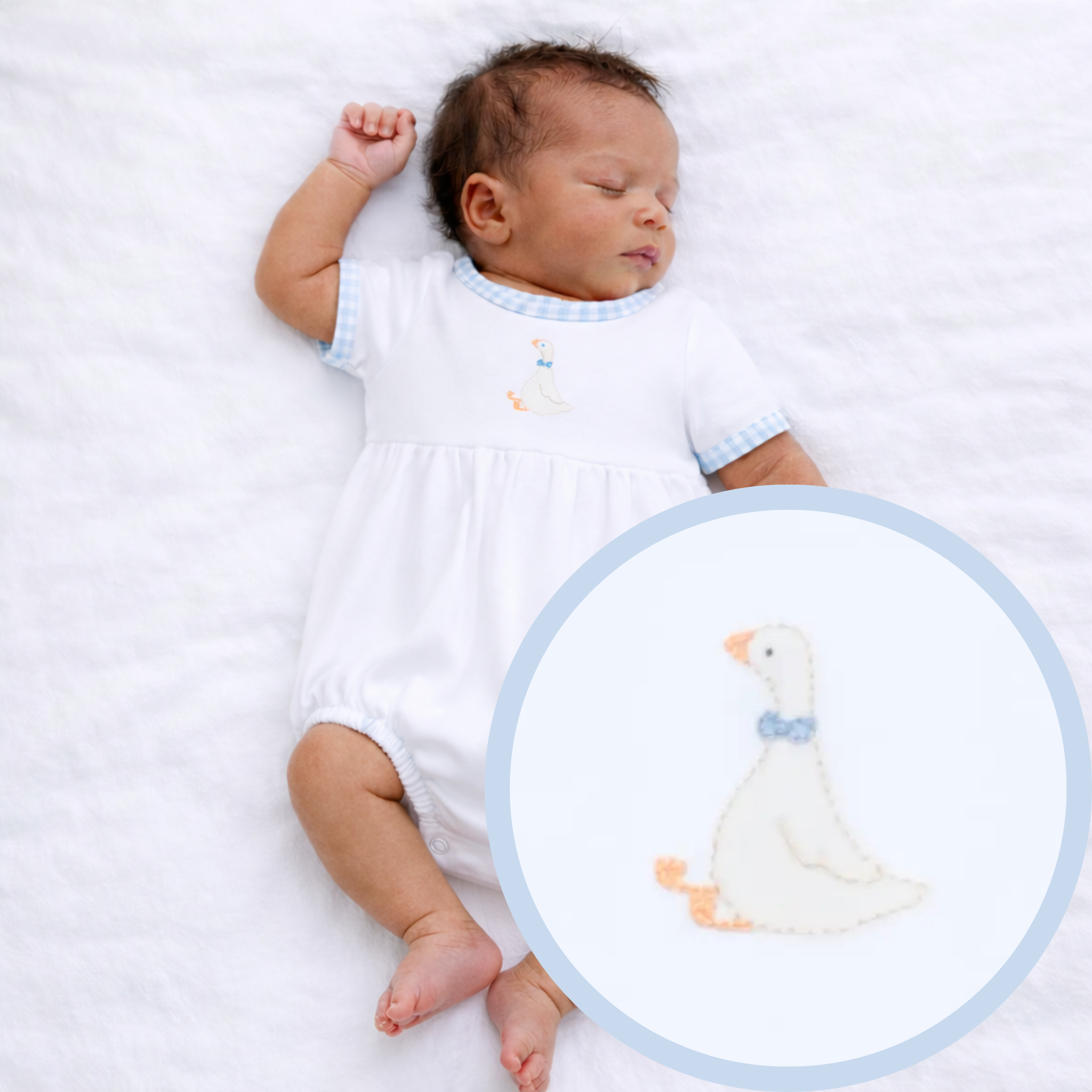 Silly Goose Bubble - Light Blue: 3 Months