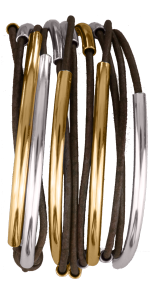 Lizzy Classic 4 Strand Gold & Silver : Large