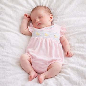 Little Ducklings Classics Smocked Bubble - Pink: 9 Months
