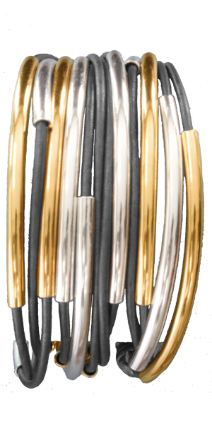 Lizzy Classic 4 Strand Gold & Silver : Large