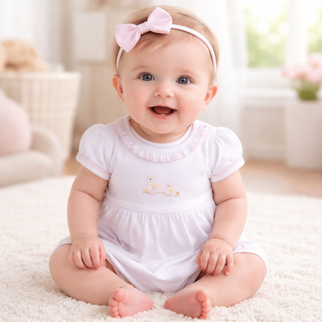 Vintage Duckie Pulltoy Bubble - Pink: 9 Months