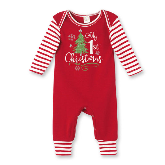 Baby's "My 1st Christmas" Cotton Romper: 9-12M