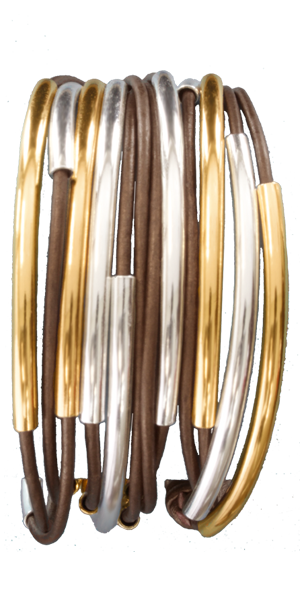 Lizzy Classic 4 Strand Gold & Silver : Large