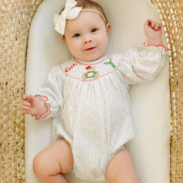 Christmas Joy Classics Bishop Long Sleeve Bubble - Red Girl