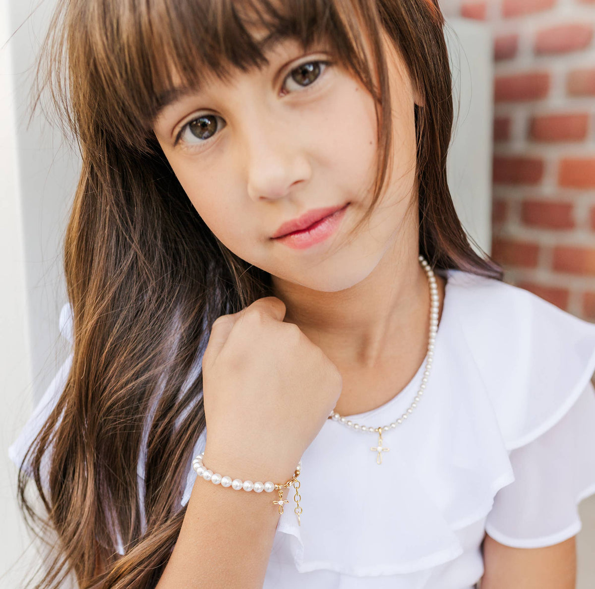 Kids14K Gold-Plated Baptism Cross Bracelet or Communion Gift: Small 0-12m