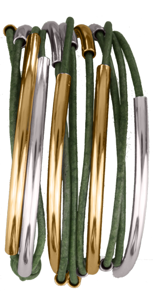 Lizzy Classic 4 Strand Gold & Silver : Large