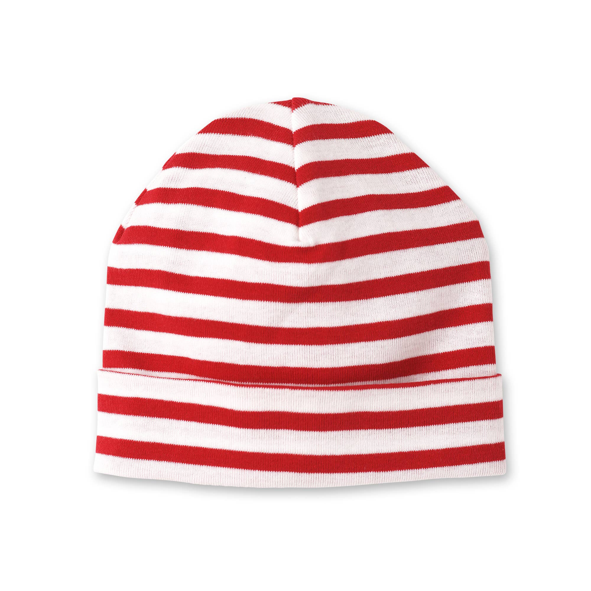 Baby's Christmas Red & Green Cotton Hats: Thin Red Stripes / NB-3M