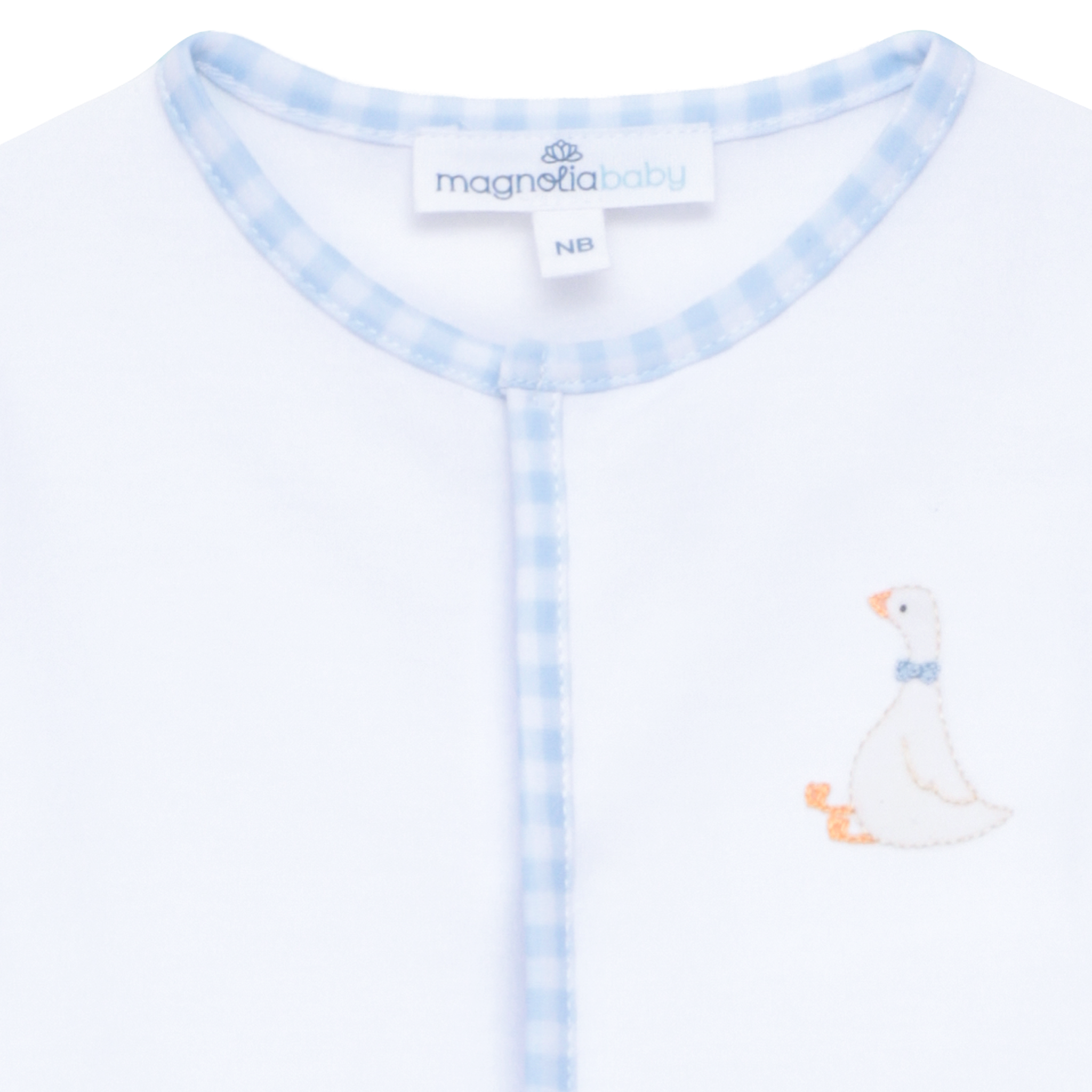 Silly Goose Footie - Light Blue: Newborn