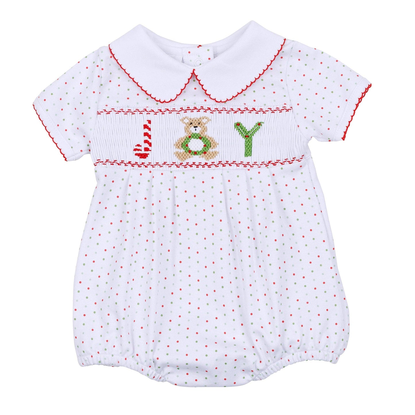 Christmas Joy Classics Smocked Short Sleeve Bubble - Red Boy