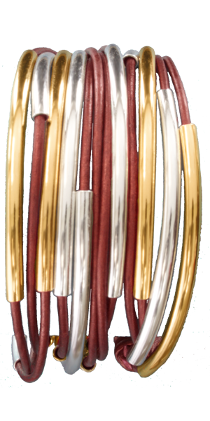 Lizzy Classic 4 Strand Gold & Silver : Large
