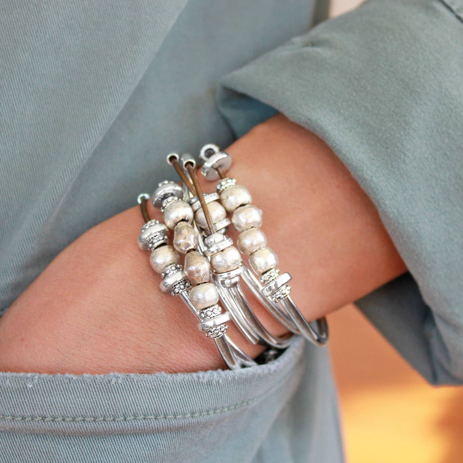 Bella in Metallic Gun Metal
