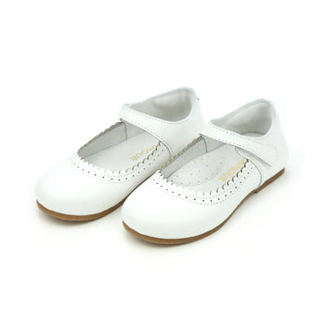 L'Amour Lucille Scalloped Flat-White