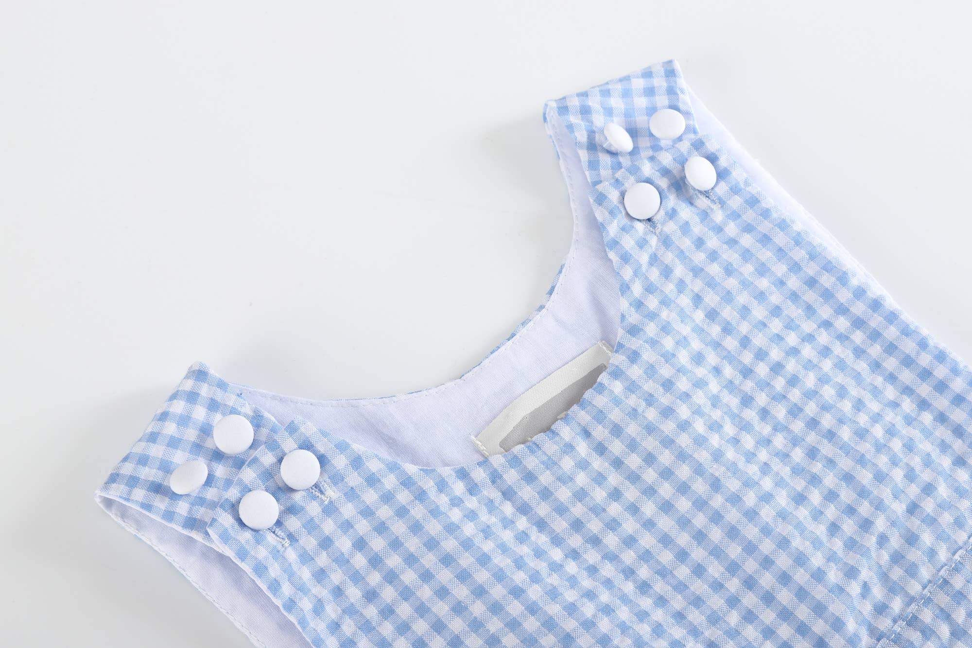 Light Blue Gingham Jon Jons: 18-24M
