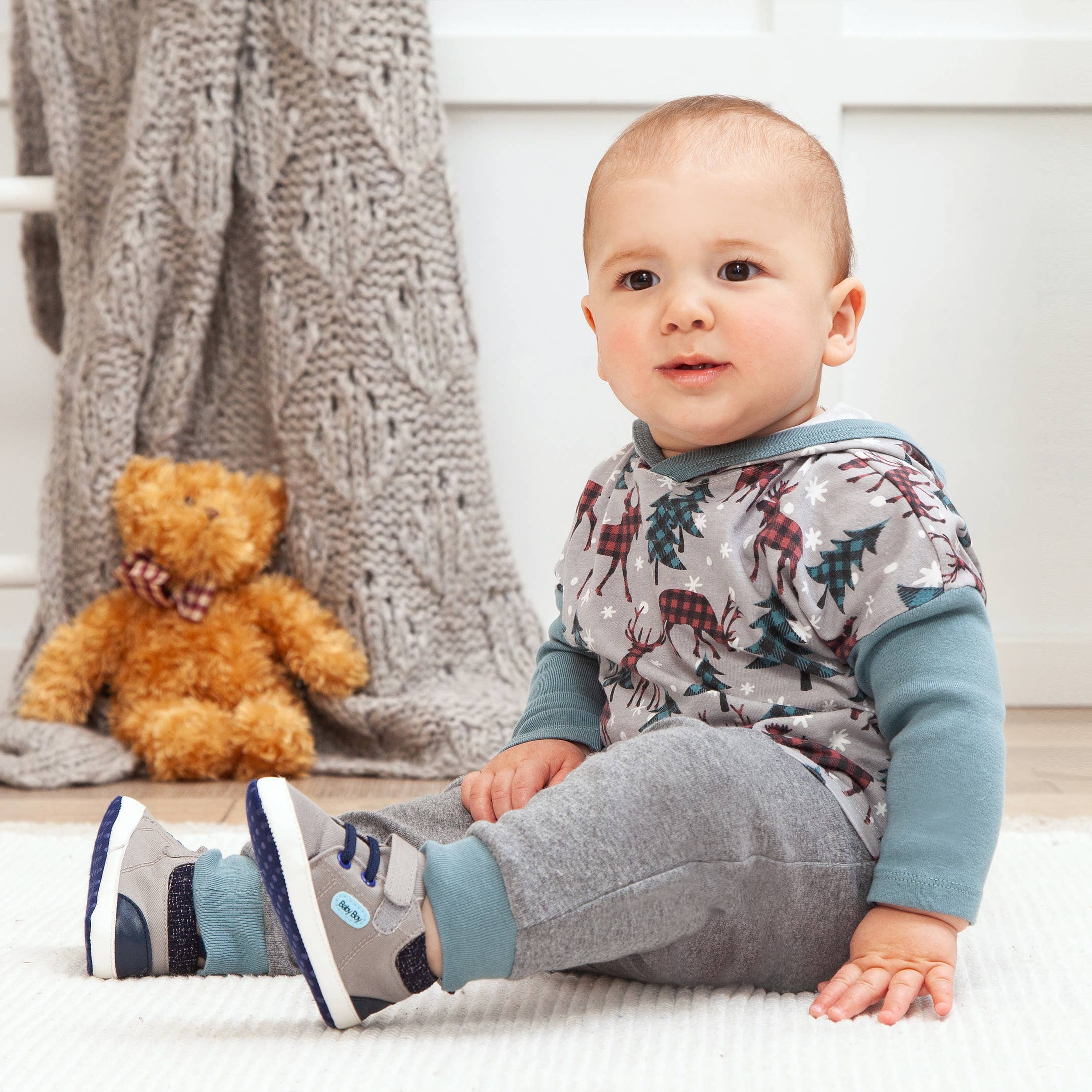 Christmas Boy's Bamboo Top & Pants-Family Matching: 18-24M