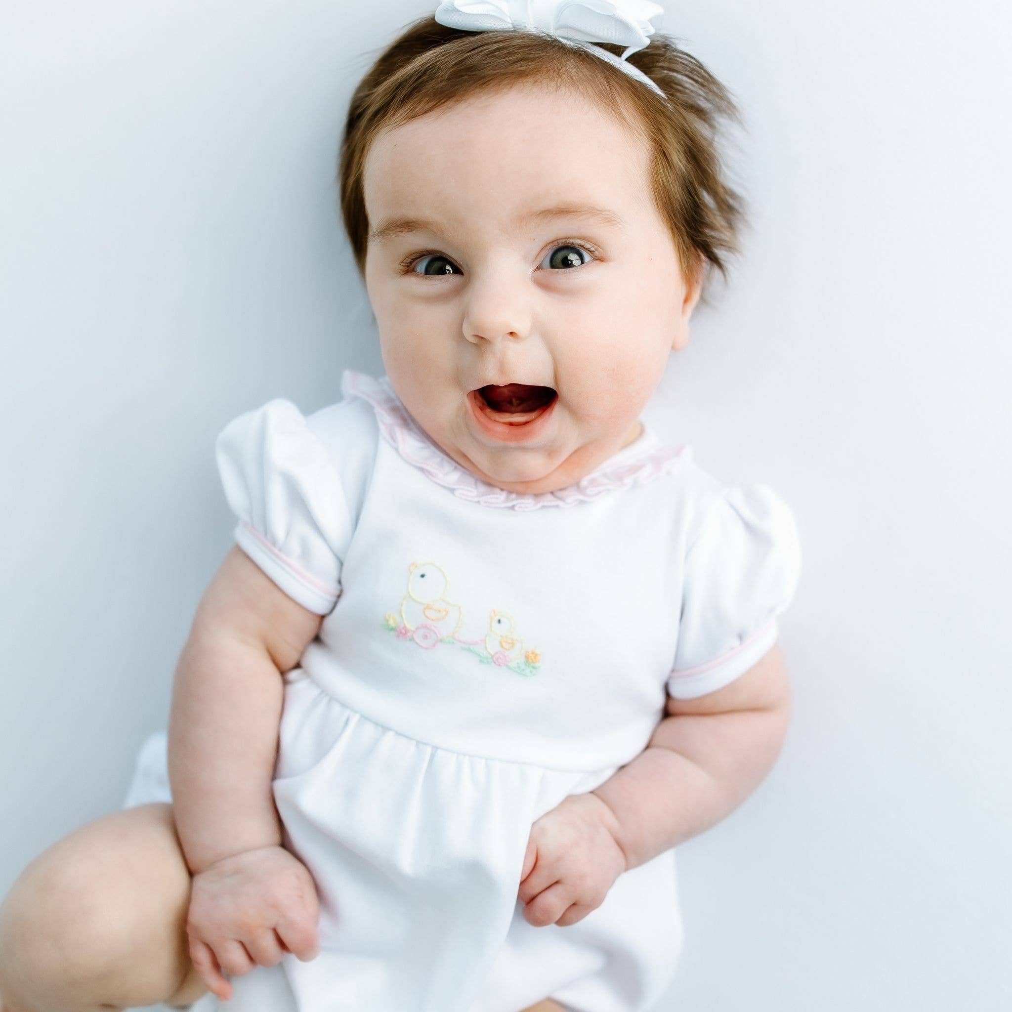 Vintage Duckie Pulltoy Bubble - Pink: 9 Months