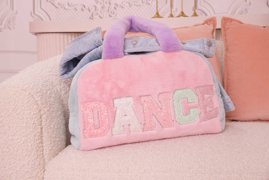 'Dance' Color Blocked Plush Medium Duffle Bag