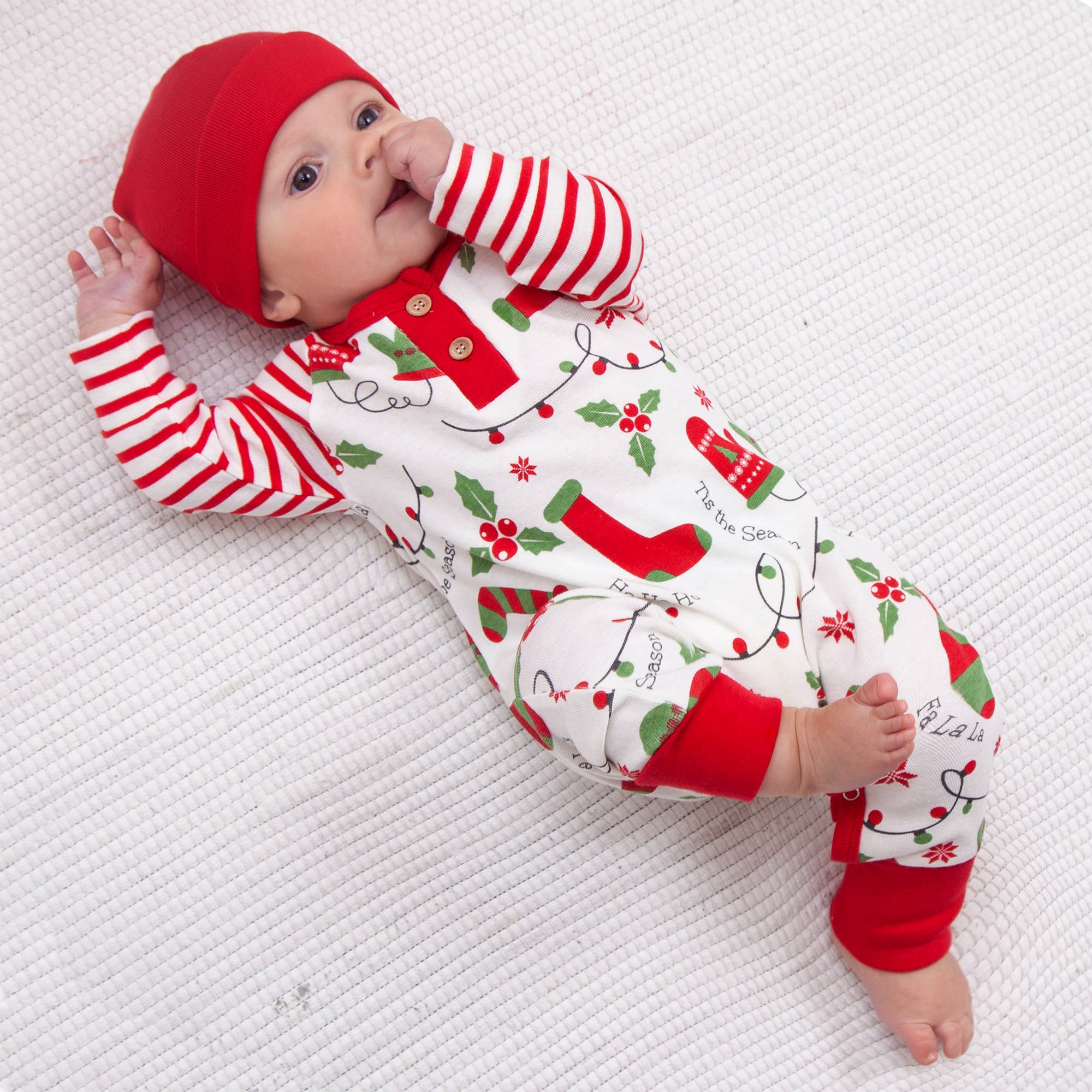 Baby's 'Tis The Season Bamboo Romper: 3-6 months