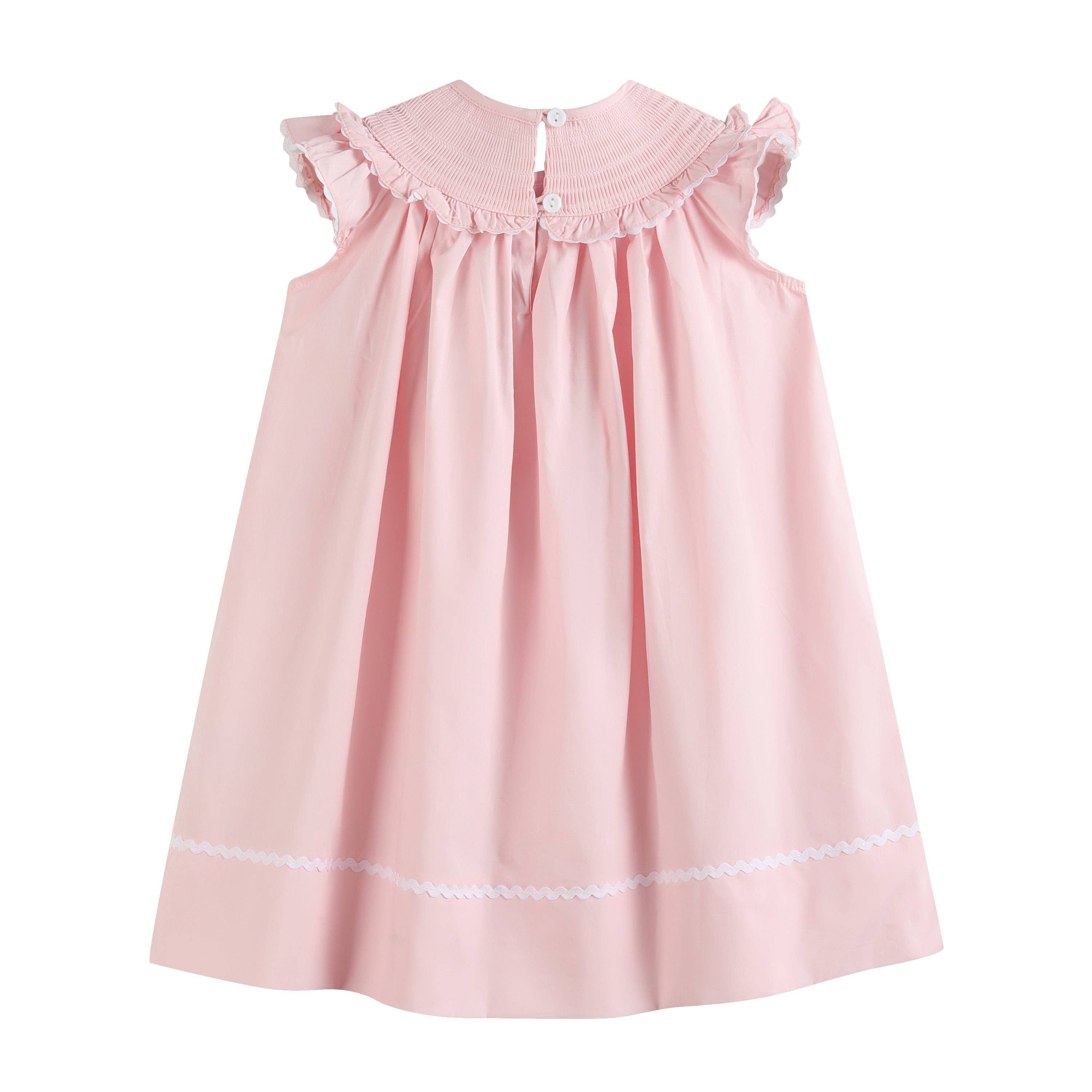 Pink Butterflies Smocked Bishop Dress