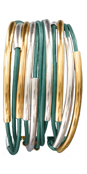 Lizzy Classic 4 Strand Gold & Silver : Large