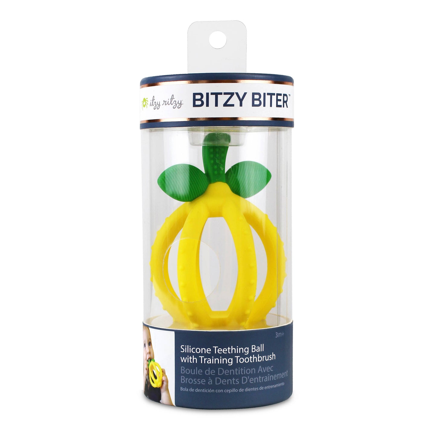Bitzy Biter™ Teething Ball Baby Teether: Pink Lemonade