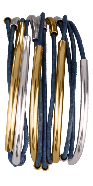Lizzy Classic 4 Strand Gold & Silver : Large