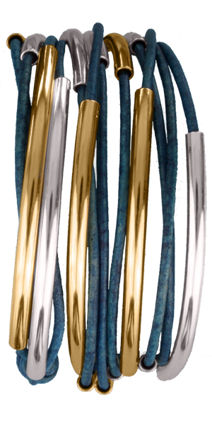 Lizzy Classic 4 Strand Gold & Silver : Large