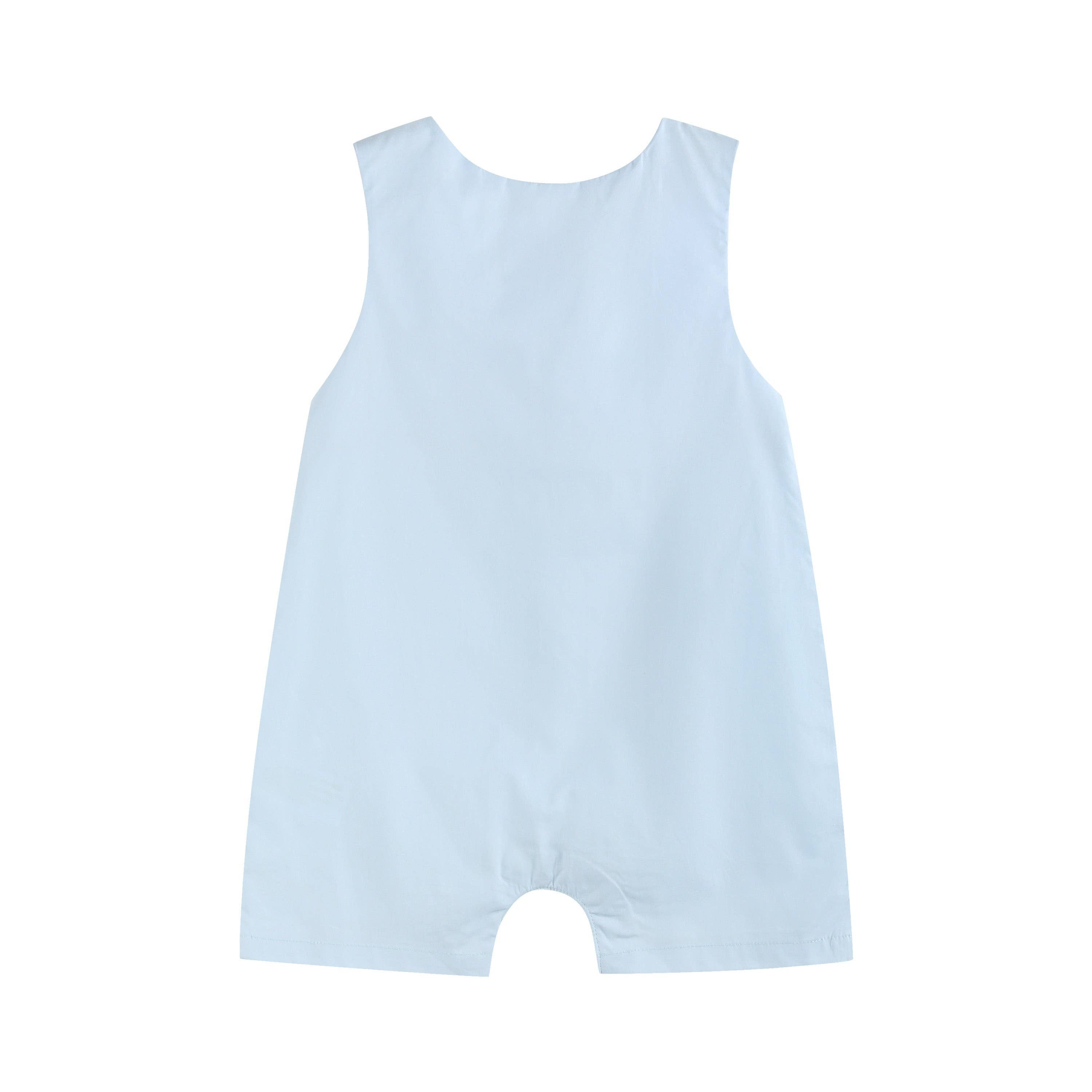 Blue Birthday Boy Smocked Shortalls