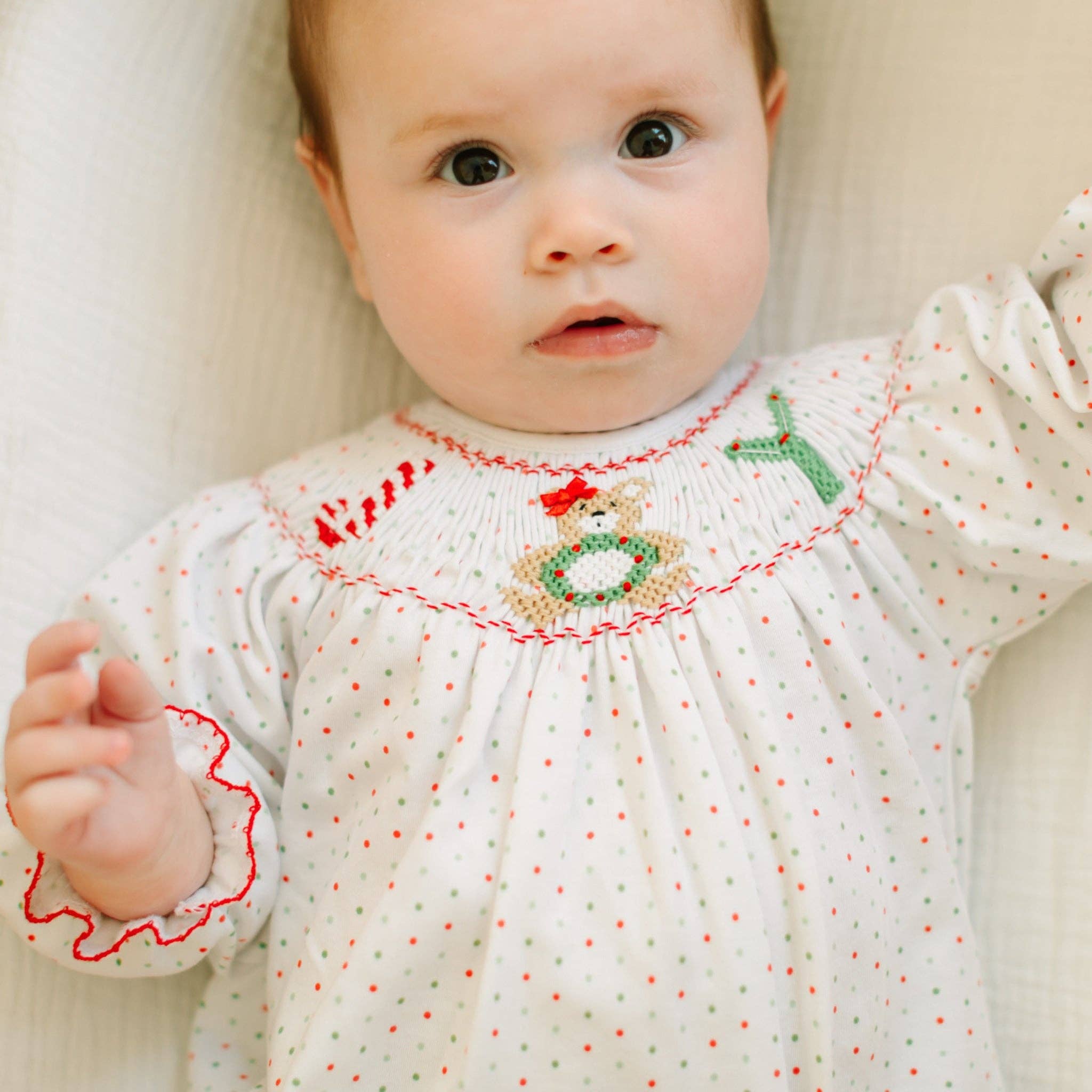Christmas Joy Classics Bishop Long Sleeve Bubble - Red Girl