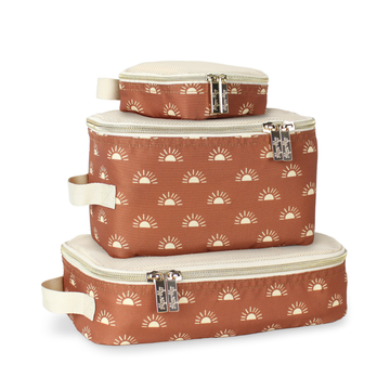 Pack Like a Boss Terracotta Sun Diaper Bag Packing Cubes