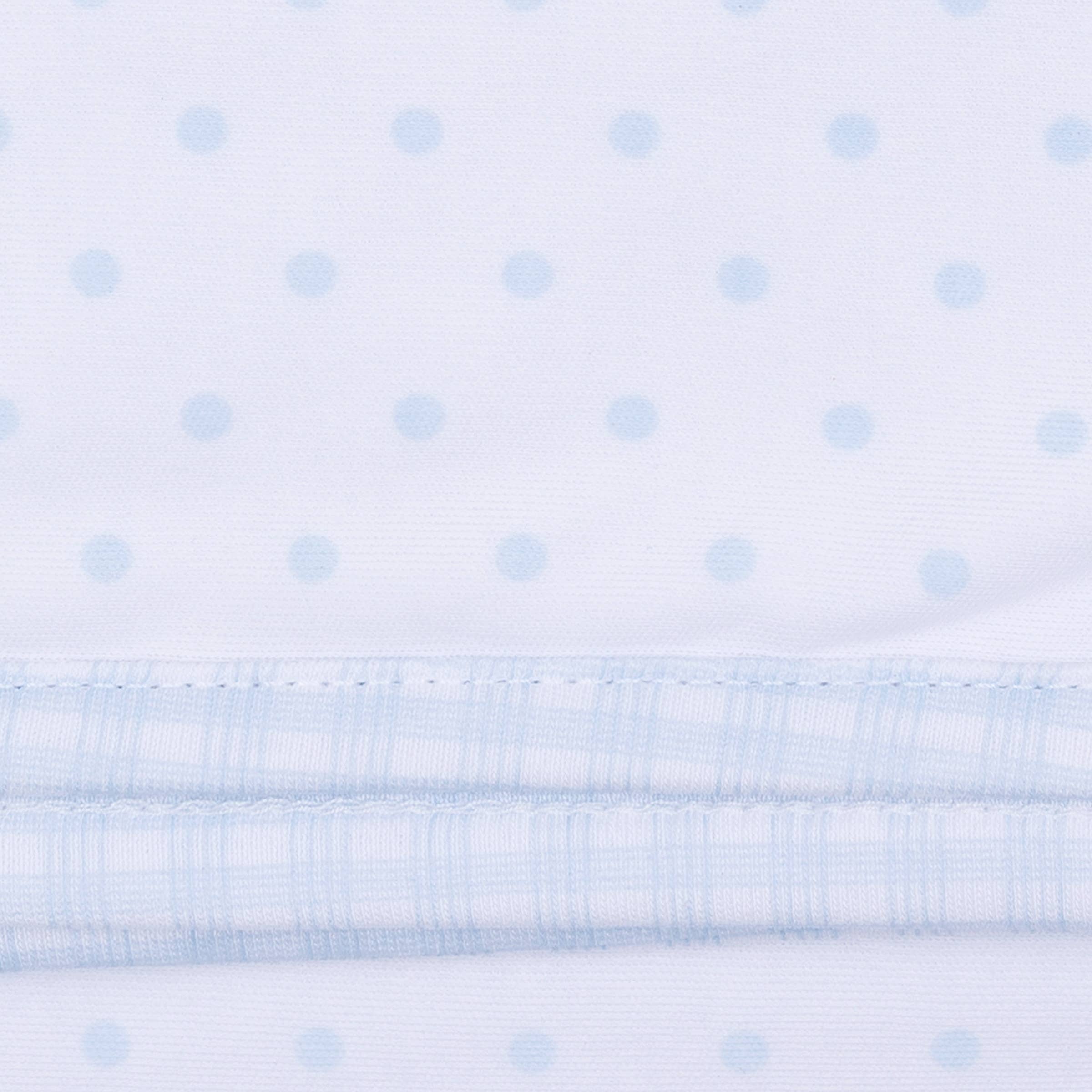 Gingham Dots Smocked Footie - Blue