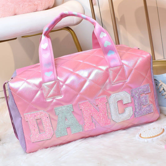 'Dance' Metallic Quilted Large Duffle Bag