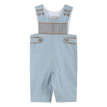 Lil Cactus Light Blue Smocked Overalls