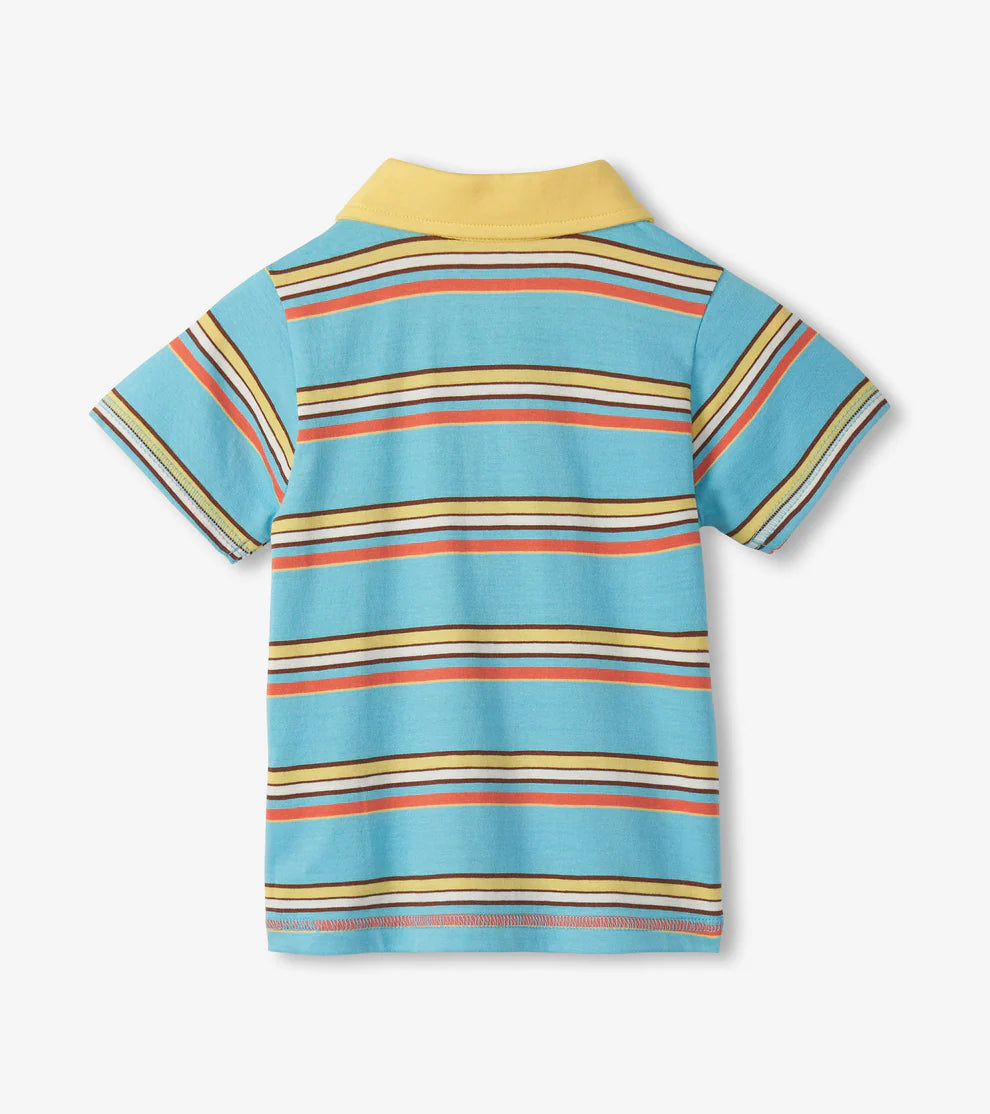 Hatley Baby & Toddlers Boys Camp Stripe Peached Jersey Polo T-Shirt