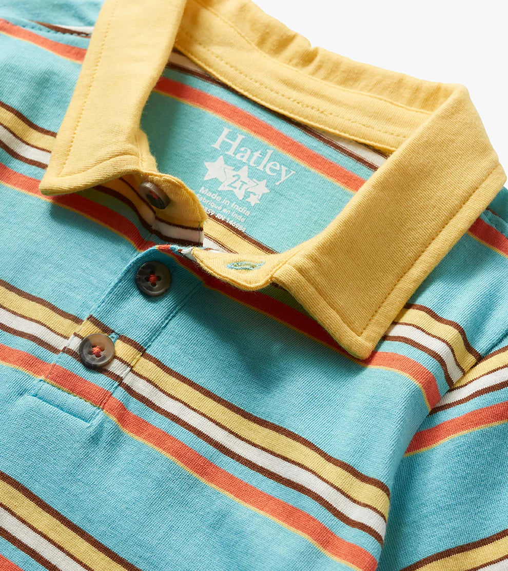 Hatley Baby & Toddlers Boys Camp Stripe Peached Jersey Polo T-Shirt