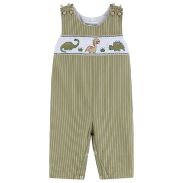 Green Dinosaur Smocked Longalls