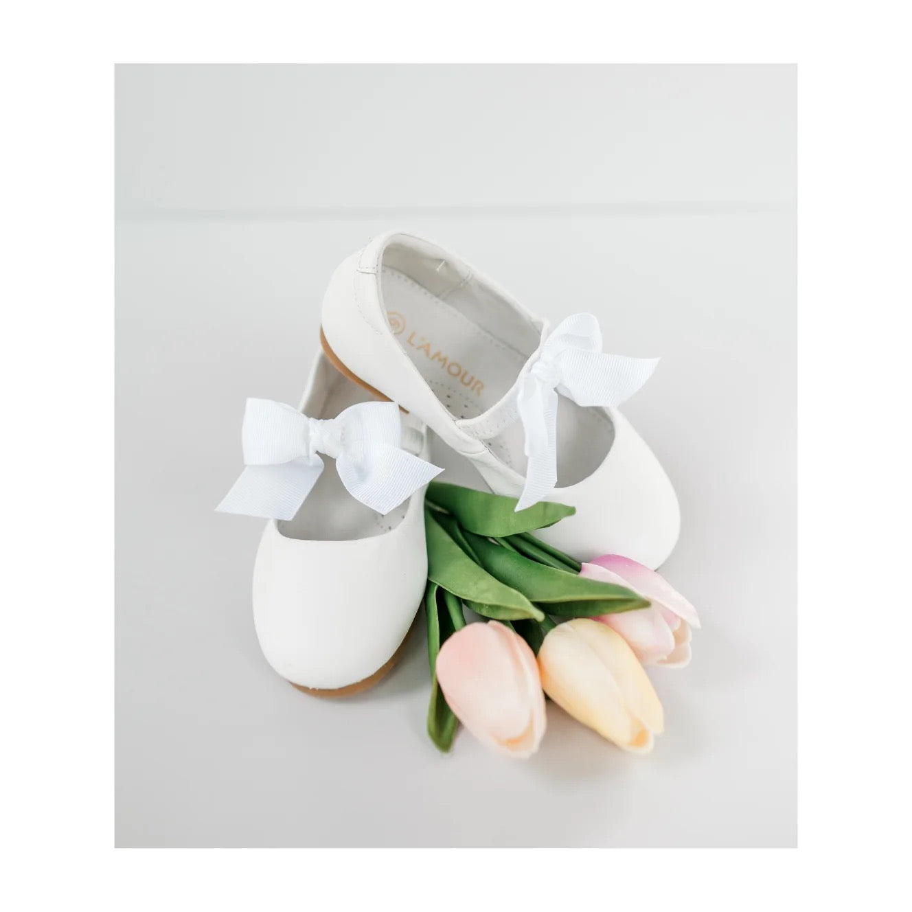 L'Amour Pauline Special Occasion Bow Flat-White