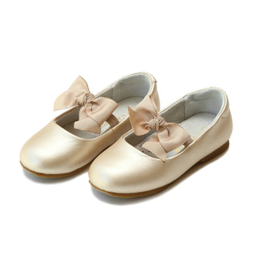 L'Amour Pauline Special Occasion Bow Flat-Champagne