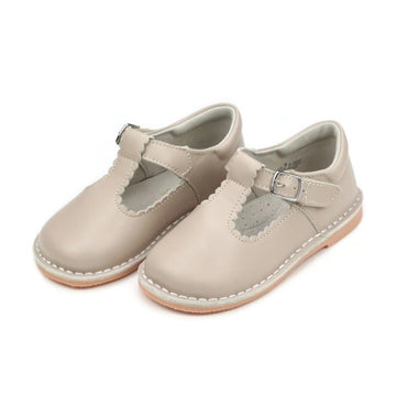 L'Amour Selina Scalloped T-Strap Mary Jane-Almond