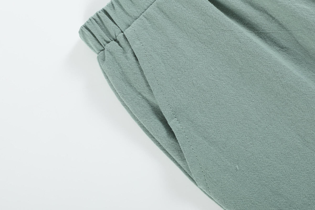 Lil Cactus Bass Smocked Shirt and Pants Set